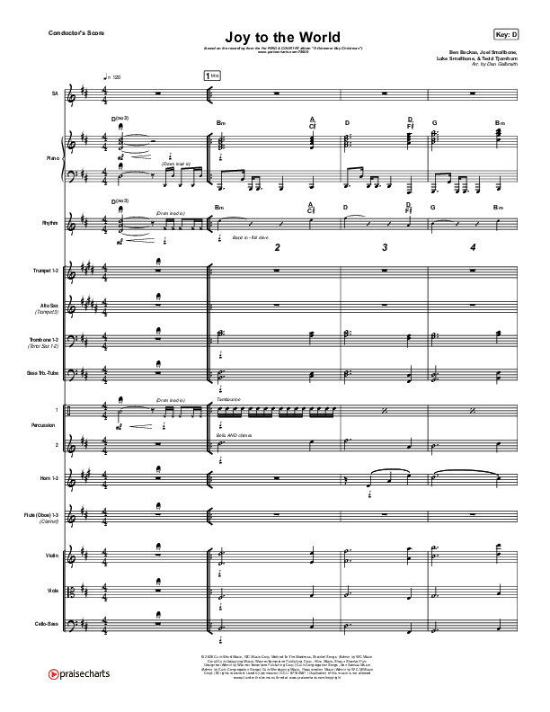 Joy To The World Conductor's Score (for KING & COUNTRY)