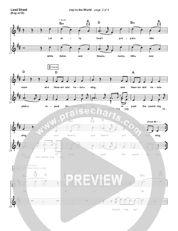 Joy To The World Lead Sheet (Melody) (for KING & COUNTRY)
