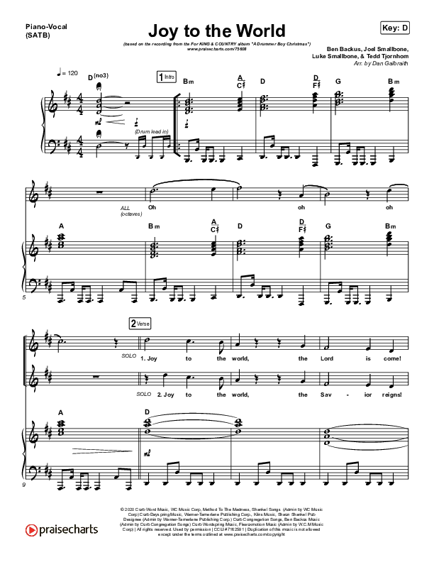 joy-to-the-world-sheet-music-pdf-for-king-country-praisecharts for Free Printable Joy To The World Sheet Music Joy To The World Sheet Music PDF (for KING & COUNTRY) - PraiseCharts for Free Printable Joy To The World Sheet Music