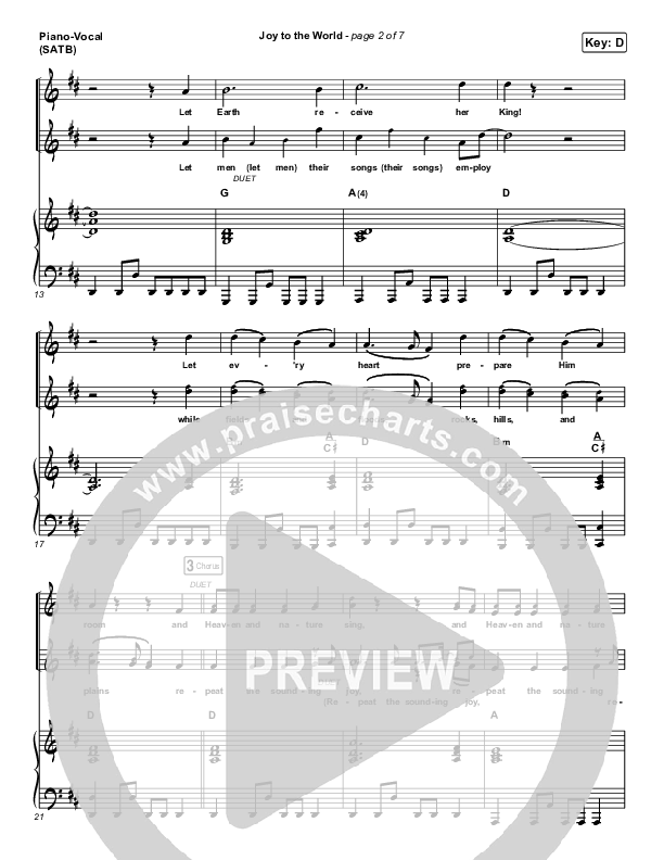 Joy To The World Piano/Vocal Pack (for KING & COUNTRY)