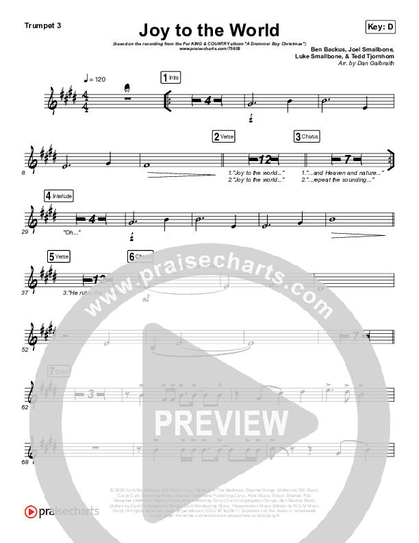 Joy To The World Trumpet 3 (for KING & COUNTRY)
