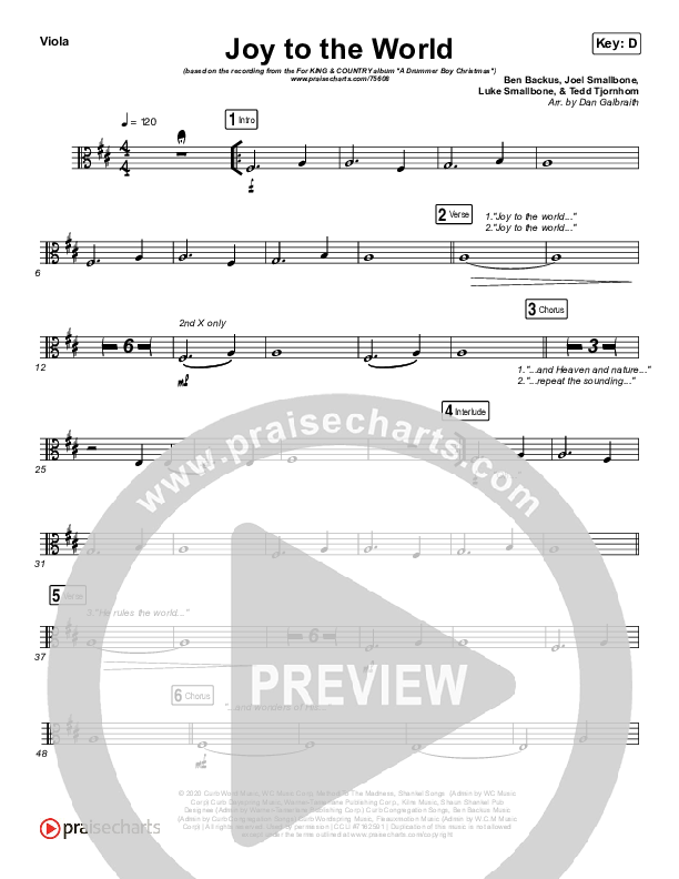 Joy To The World Viola (for KING & COUNTRY)