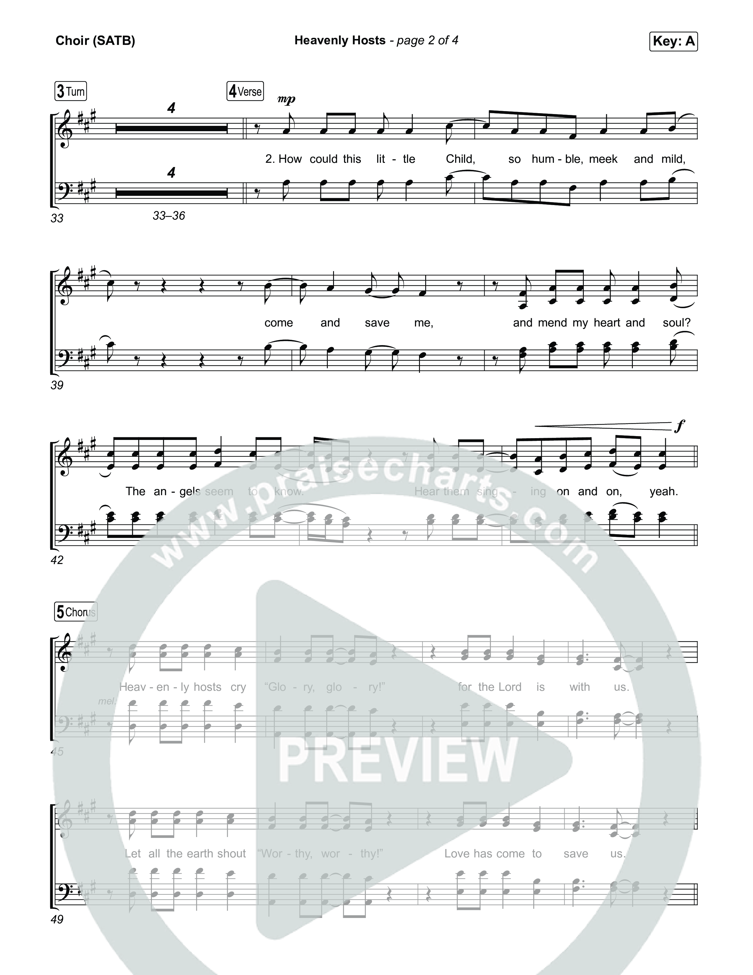 Heavenly Hosts Choir Sheet (SATB) (for KING & COUNTRY)
