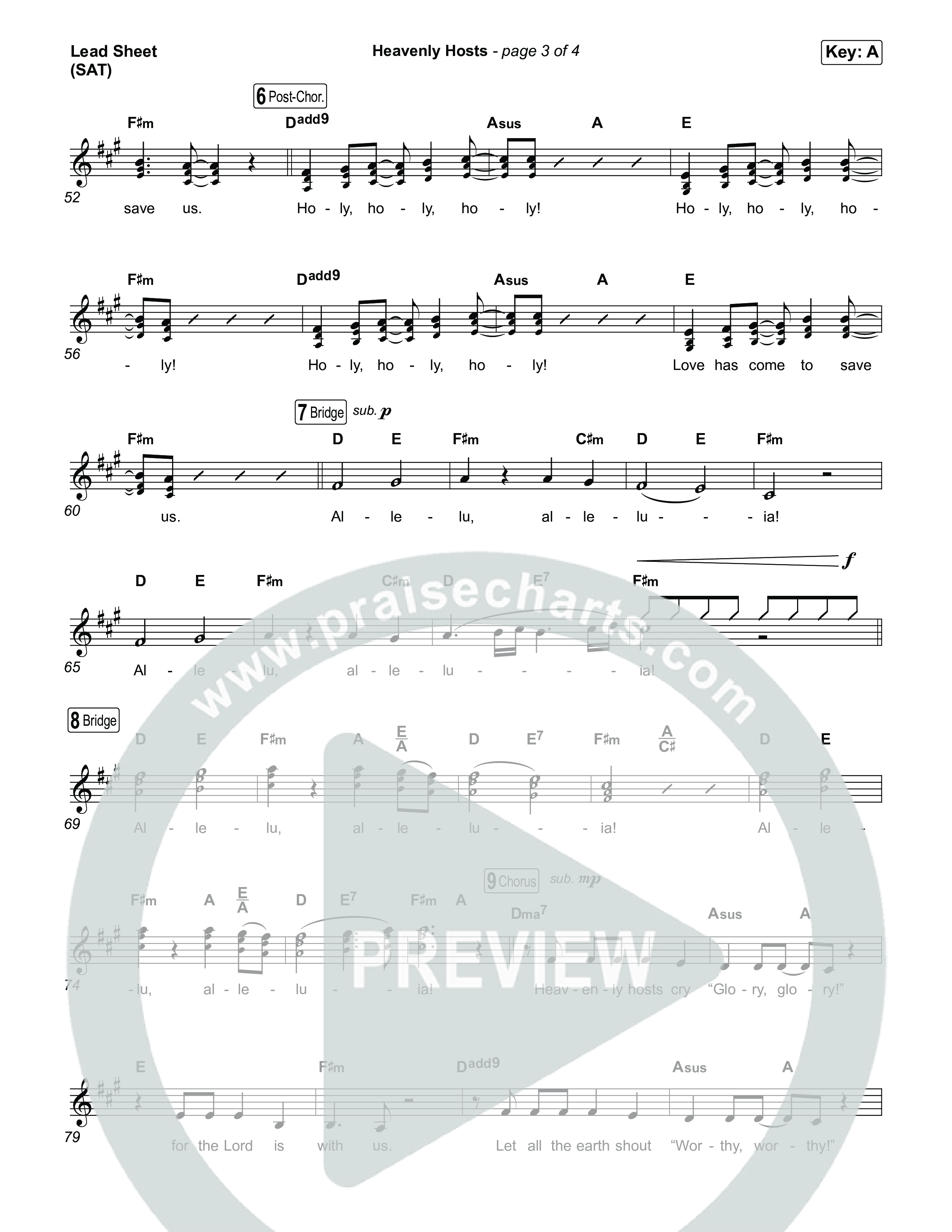 Heavenly Hosts Lead Sheet (SAT) (for KING & COUNTRY)