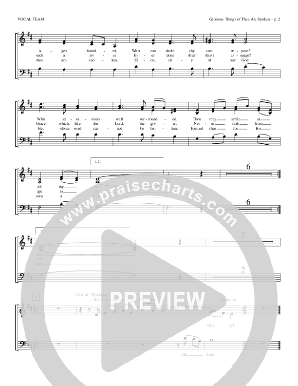 Glorious Things Of Thee Are Spoken Choir Sheet (Todd Billingsley)