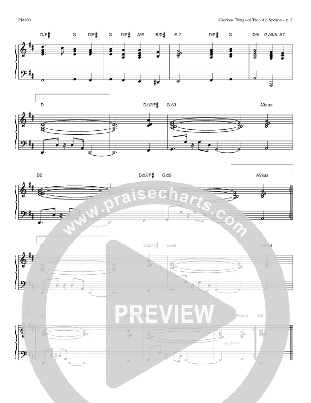 Glorious Things Of Thee Are Spoken Piano Sheet (Todd Billingsley)