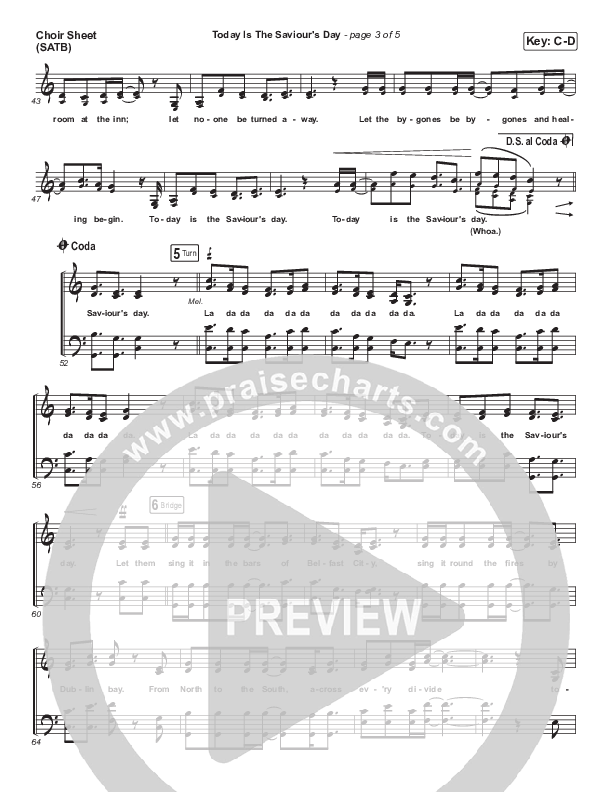 Today Is The Saviour's Day Choir Sheet (SATB) (Rend Collective)