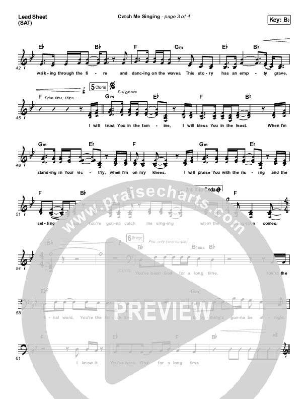 Catch Me Singing Lead Sheet (SAT) (Sean Curran)