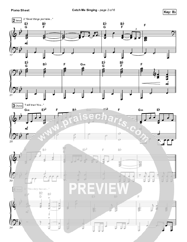 Catch Me Singing Piano Sheet (Sean Curran)