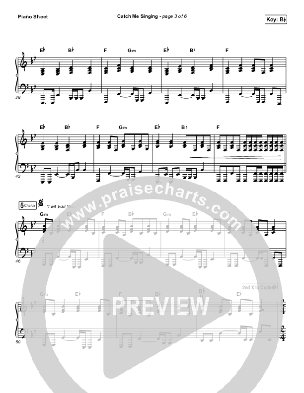 Catch Me Singing Piano Sheet (Sean Curran)