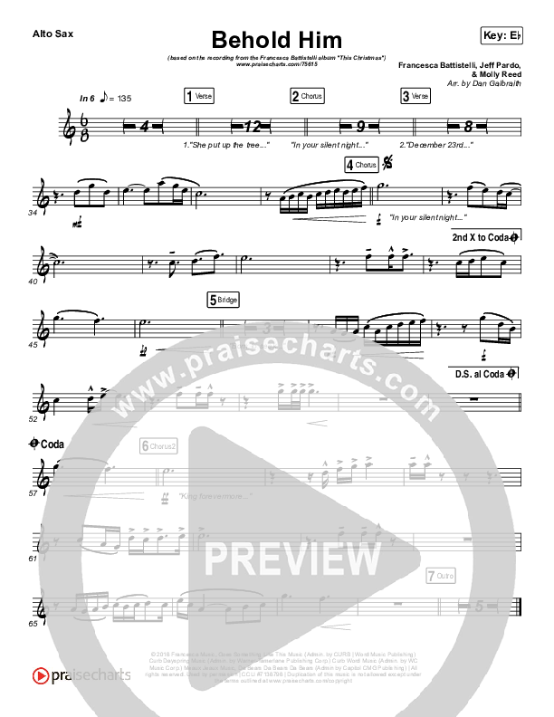 Behold Him Alto Sax (Francesca Battistelli)