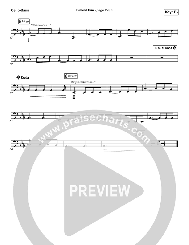 Behold Him Cello/Bass (Francesca Battistelli)