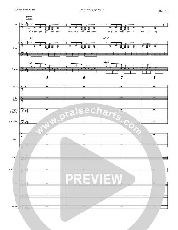 Behold Him Conductor's Score (Francesca Battistelli)