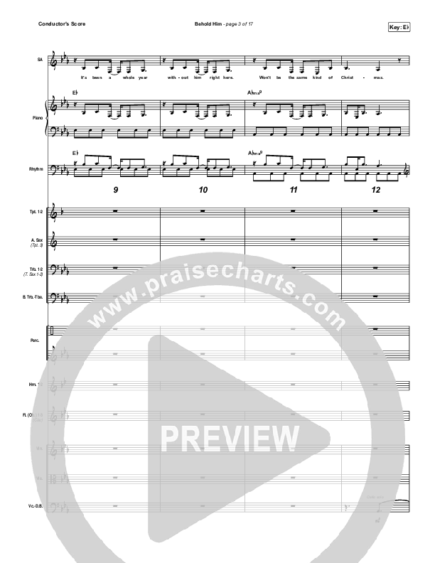 Behold Him Conductor's Score (Francesca Battistelli)