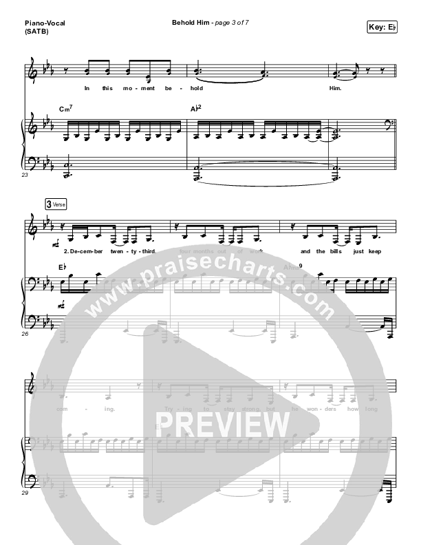 Behold Him Piano/Vocal Pack (Francesca Battistelli)