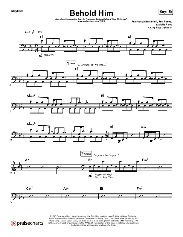 Behold Him Rhythm Chart (Francesca Battistelli)
