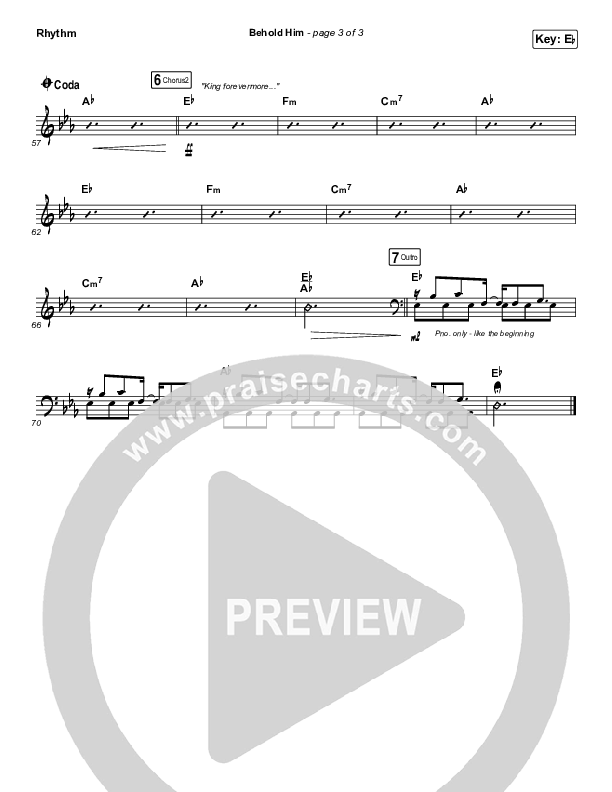 Behold Him Rhythm Chart (Francesca Battistelli)