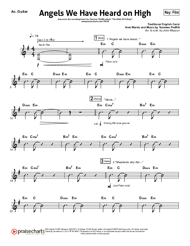 Angels We Have Heard On High Acoustic Guitar (Tommee Profitt / Nicole Serrano)