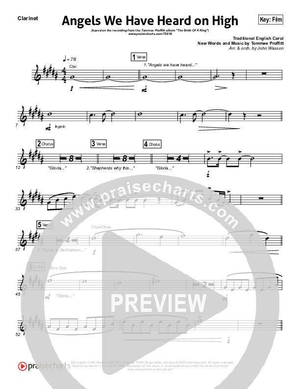 Angels We Have Heard On High Clarinet (Tommee Profitt / Nicole Serrano)