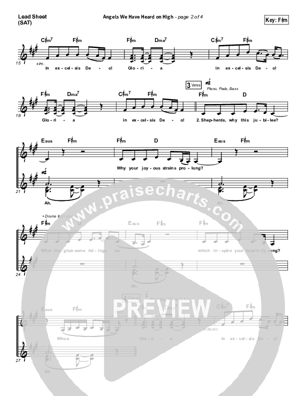 Angels We Have Heard On High Lead Sheet (SAT) (Tommee Profitt / Nicole Serrano)