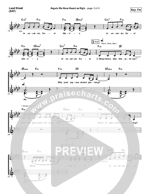 Angels We Have Heard On High Lead Sheet (SAT) (Tommee Profitt / Nicole Serrano)