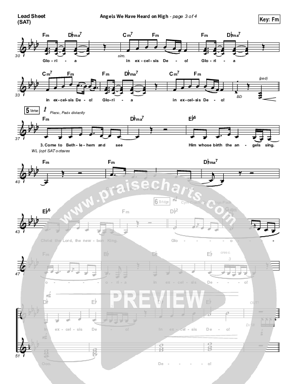 Angels We Have Heard On High Lead Sheet (SAT) (Tommee Profitt / Nicole Serrano)