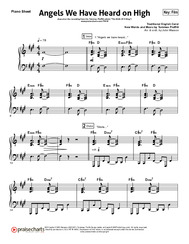 Angels We Have Heard On High Piano Sheet (Tommee Profitt / Nicole Serrano)