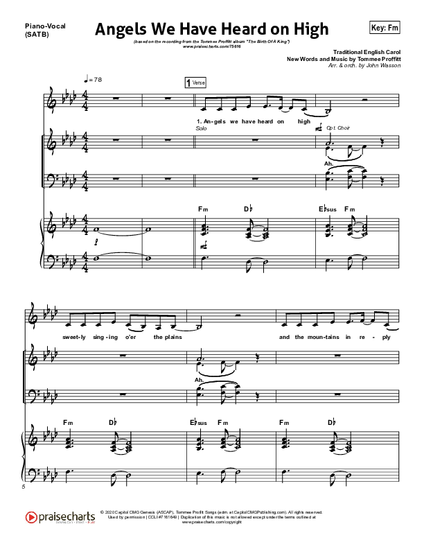 Angels We Have Heard On High Piano/Vocal Pack (Tommee Profitt / Nicole Serrano)