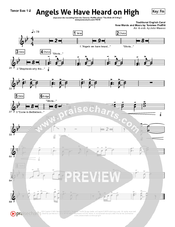 Angels We Have Heard On High Tenor Sax 1/2 (Tommee Profitt / Nicole Serrano)
