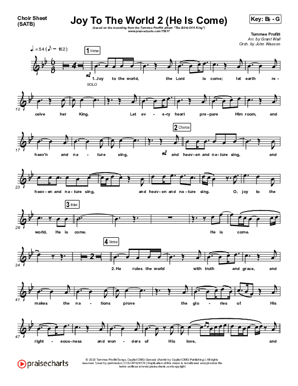 Joy To The World 2 (He Is Come) Choir Sheet (SATB) (Tommee Profitt / Clark Beckham)