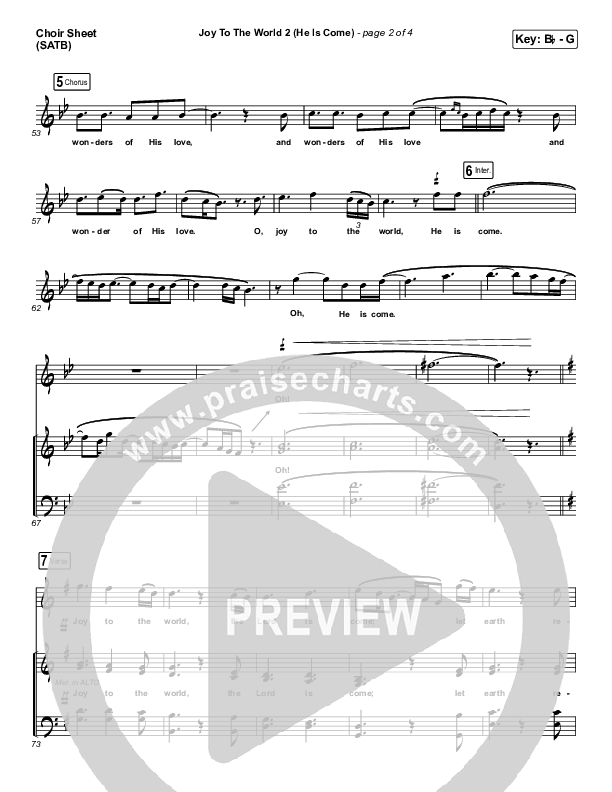 Joy To The World 2 (He Is Come) Choir Sheet (SATB) (Tommee Profitt / Clark Beckham)