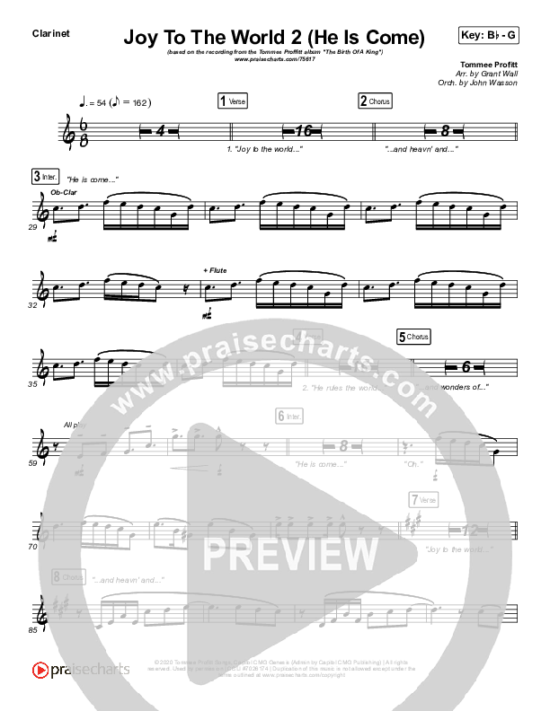 Joy To The World 2 (He Is Come) Clarinet (Tommee Profitt / Clark Beckham)