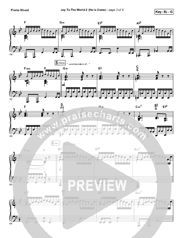 Joy To The World 2 (He Is Come) Piano Sheet (Tommee Profitt / Clark Beckham)