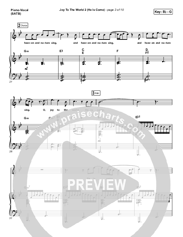 Joy To The World 2 (He Is Come) Piano/Vocal (SATB) (Tommee Profitt / Clark Beckham)