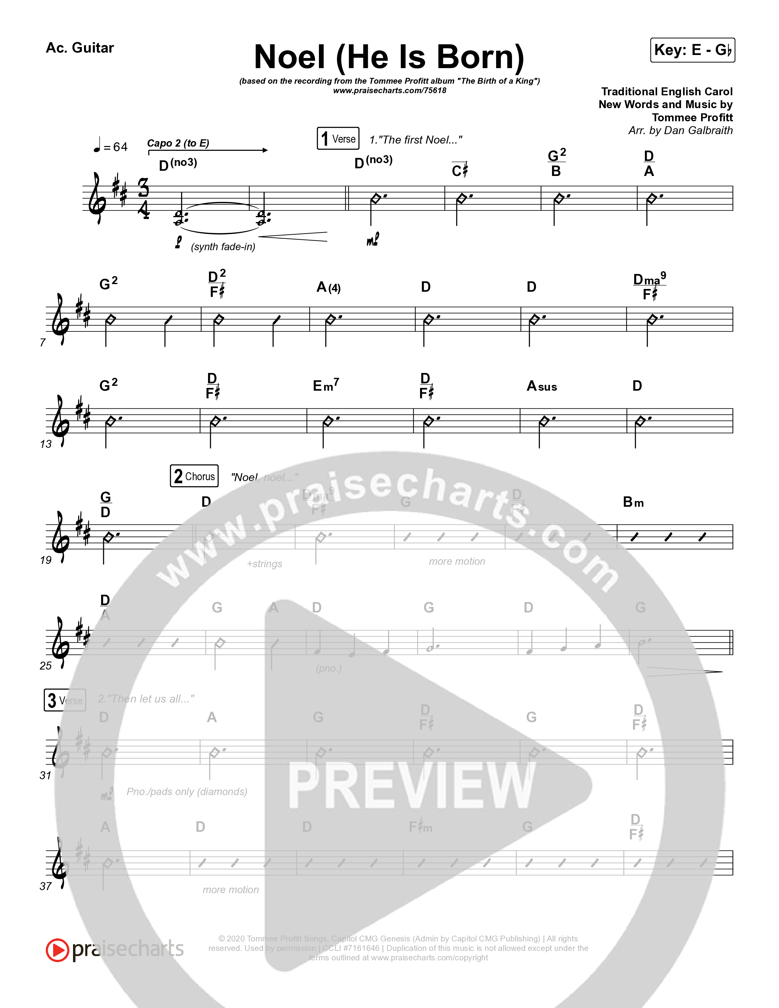 Noel (He Is Born) Acoustic Guitar (Tommee Profitt / Stanaj)