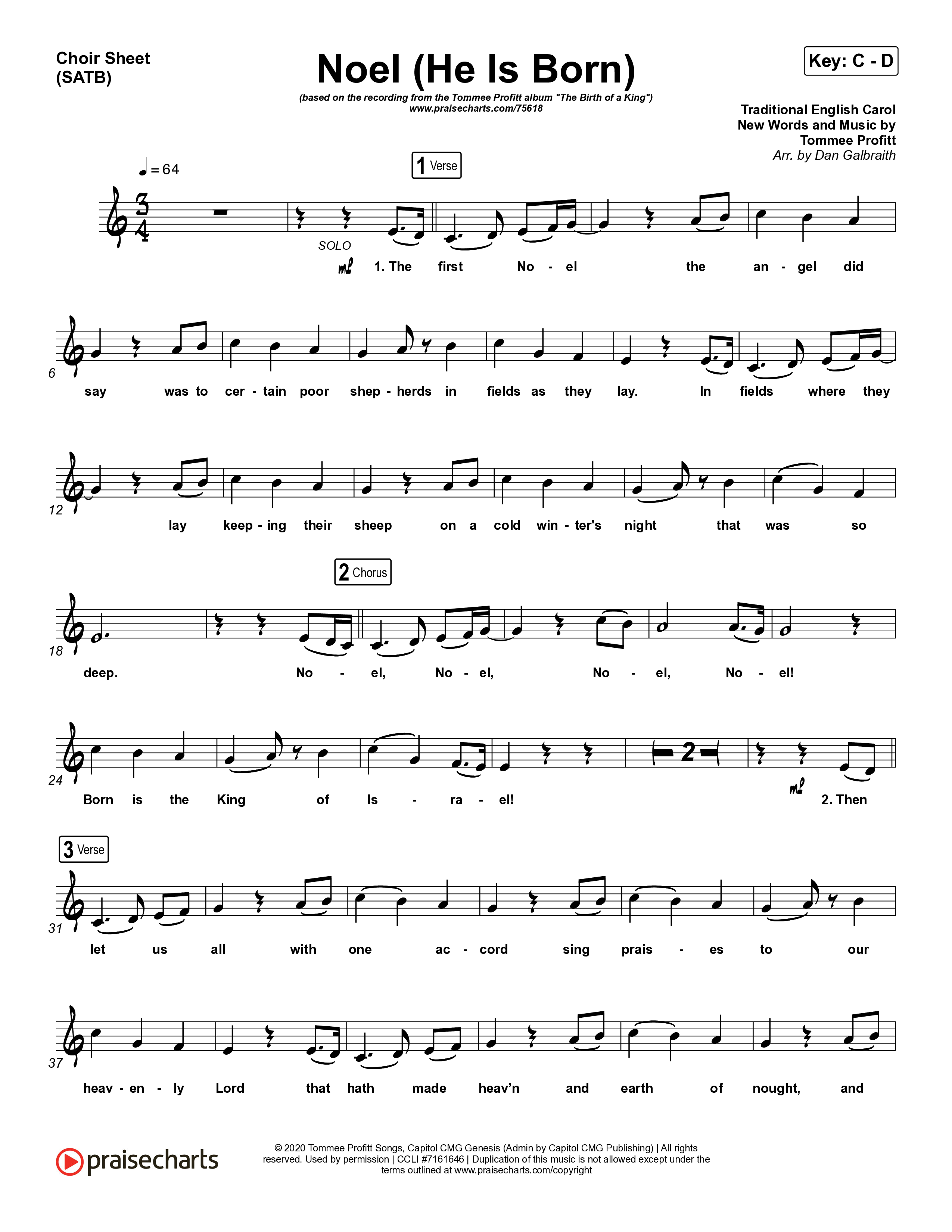 Noel (He Is Born) Choir Sheet (SATB) (Tommee Profitt / Stanaj)