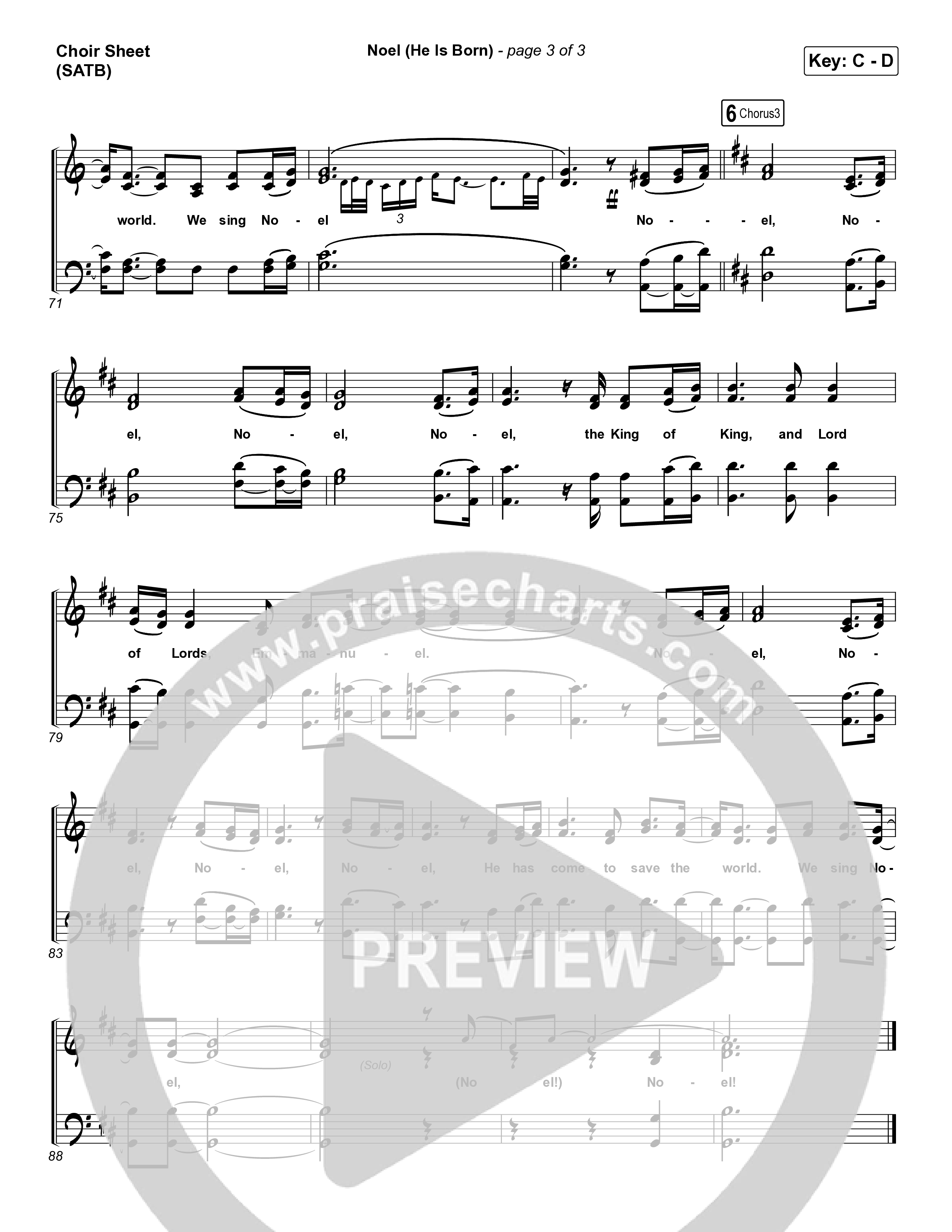 Noel (He Is Born) Choir Sheet (SATB) (Tommee Profitt / Stanaj)