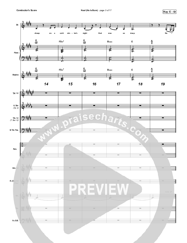 Noel (He Is Born) Conductor's Score (Tommee Profitt / Stanaj)