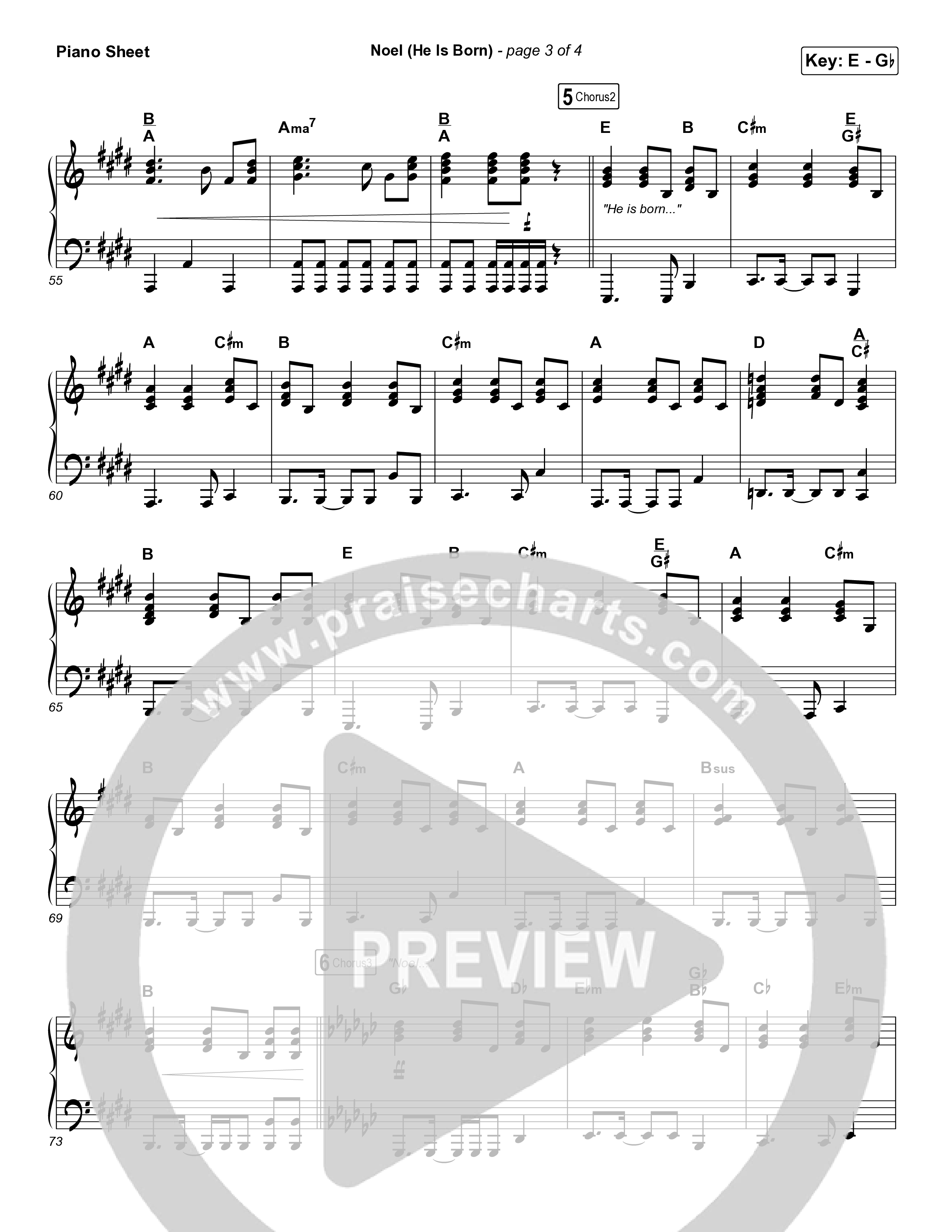 Noel (He Is Born) Piano Sheet (Tommee Profitt / Stanaj)