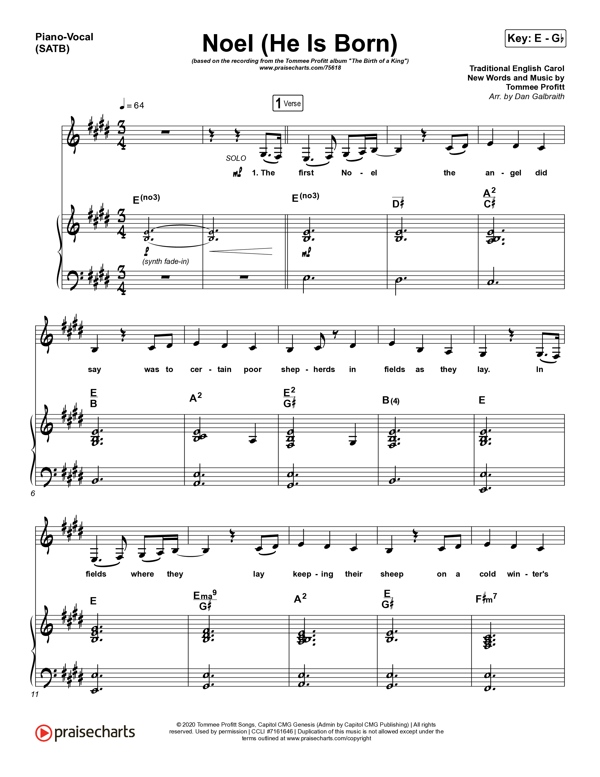 Noel (He Is Born) Piano/Vocal Pack (Tommee Profitt / Stanaj)