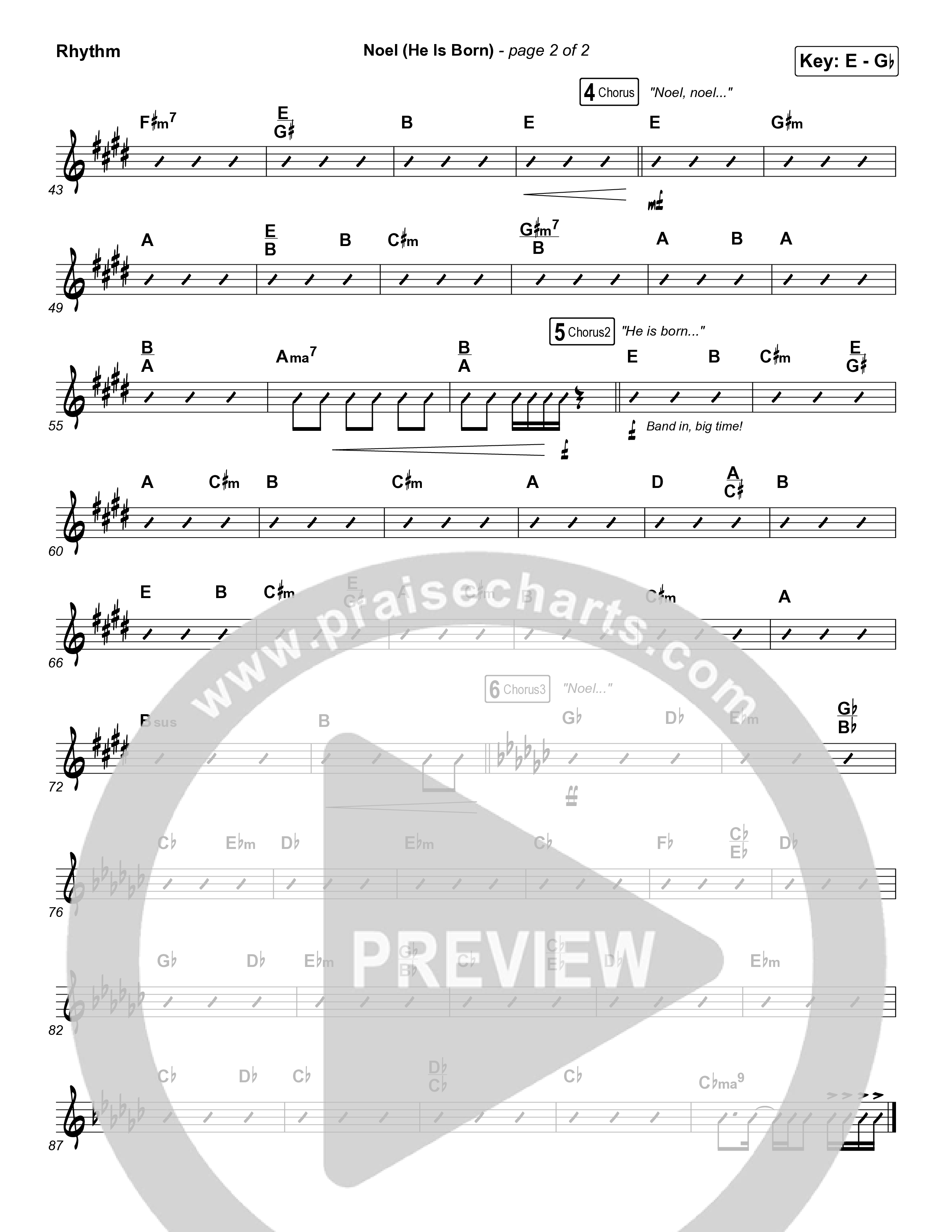 Noel (He Is Born) Rhythm Chart (Tommee Profitt / Stanaj)
