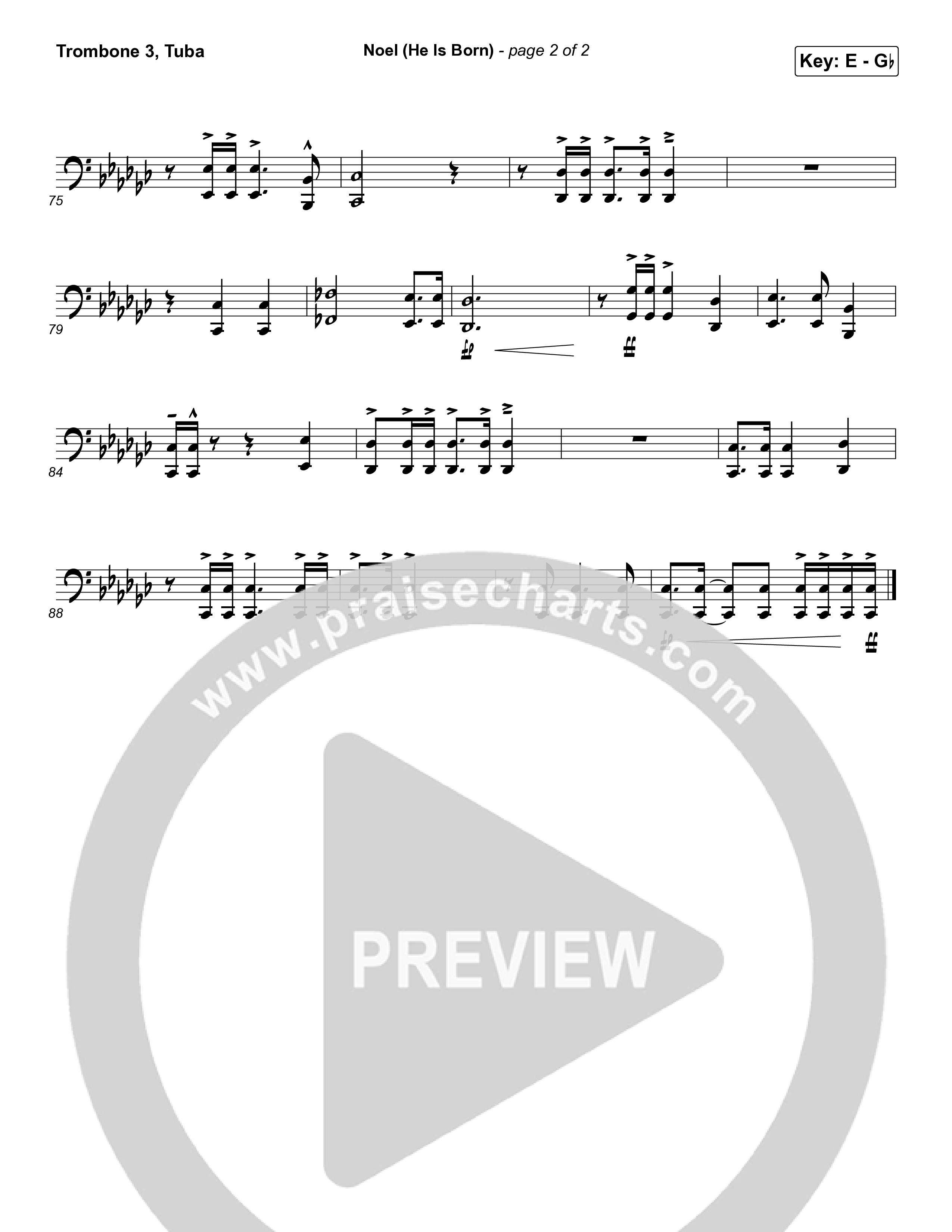 Noel (He Is Born) Trombone 3/Tuba (Tommee Profitt / Stanaj)