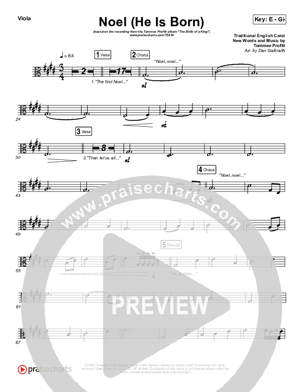 Noel (He Is Born) Viola (Tommee Profitt / Stanaj)