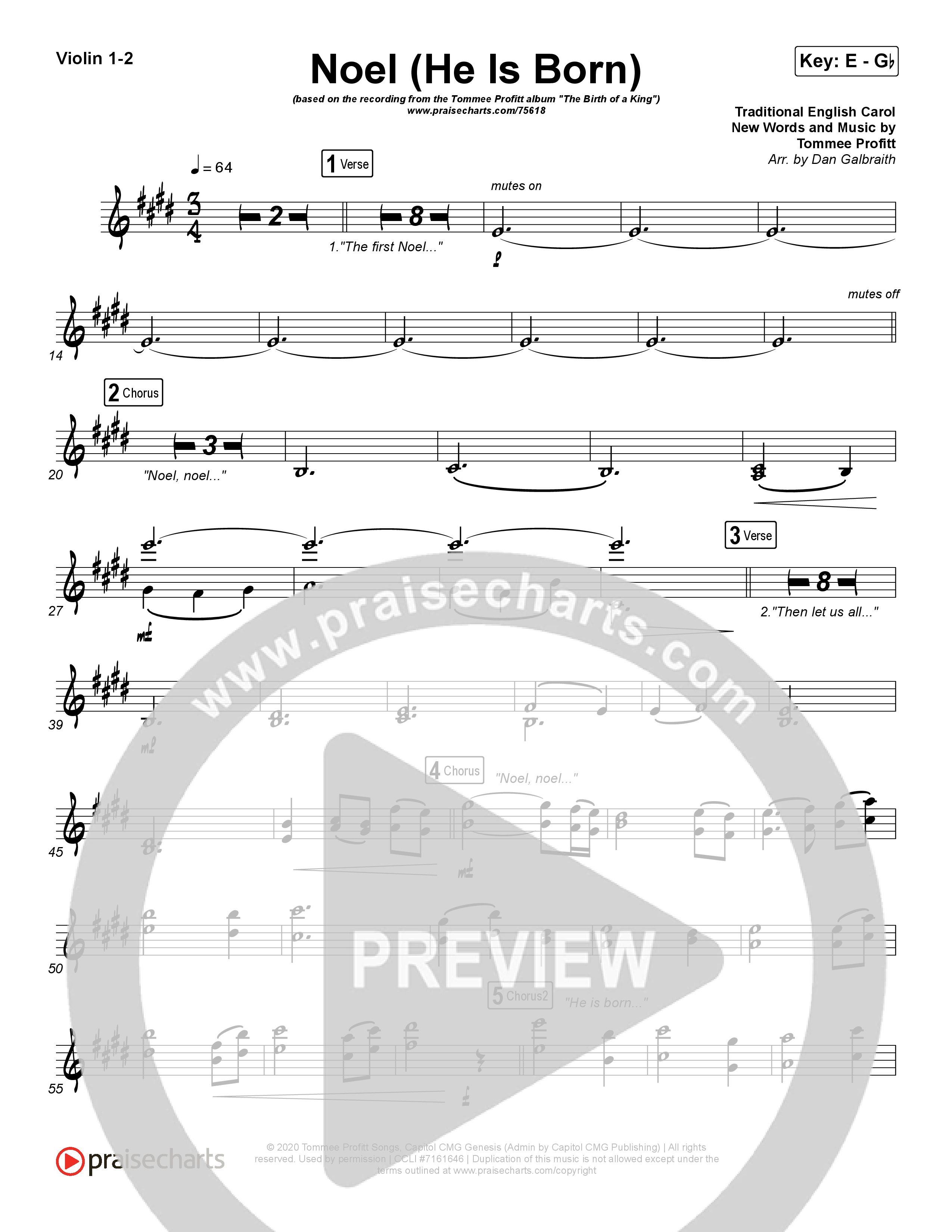 Noel (He Is Born) Violin 1,2 (Tommee Profitt / Stanaj)