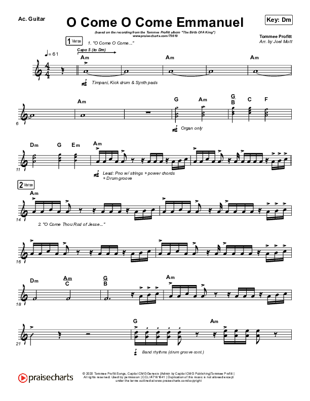 O Come O Come Emmanuel Acoustic Guitar (Tommee Profitt)