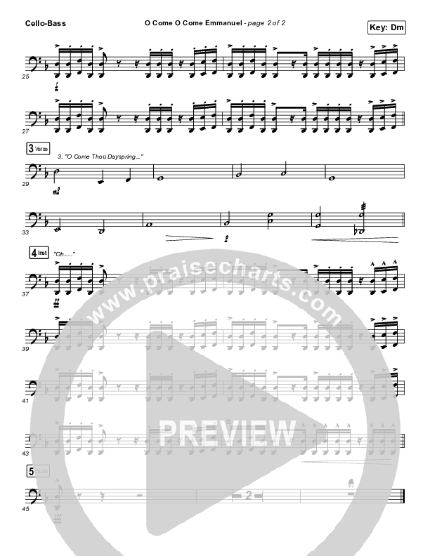 O Come O Come Emmanuel Cello/Bass (Tommee Profitt)