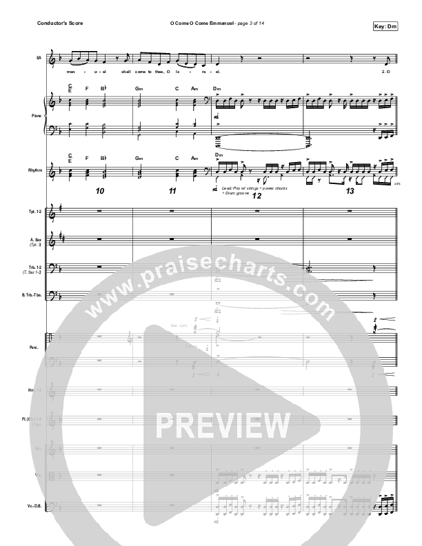 O Come O Come Emmanuel Conductor's Score (Tommee Profitt)
