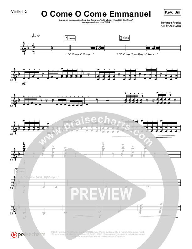 O Come O Come Emmanuel Violin 1/2 (Tommee Profitt)