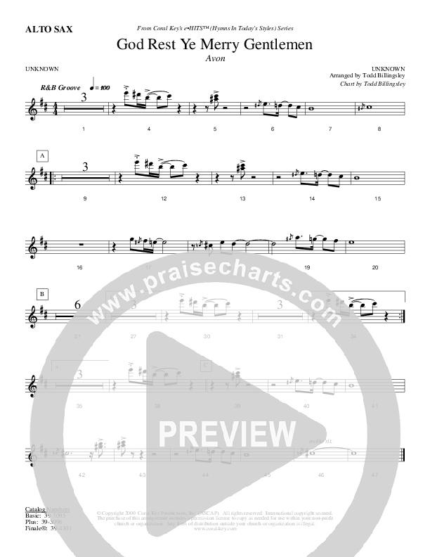 God Rest Ye Merry Gentlemen Alto Sax (Todd Billingsley)