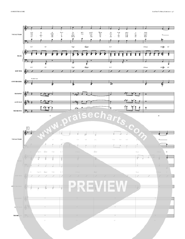 God Rest Ye Merry Gentlemen Conductor's Score (Todd Billingsley)